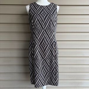 •Anne Klein• Black/Ivory Classic Geometric Sheath Dress - Size 8
